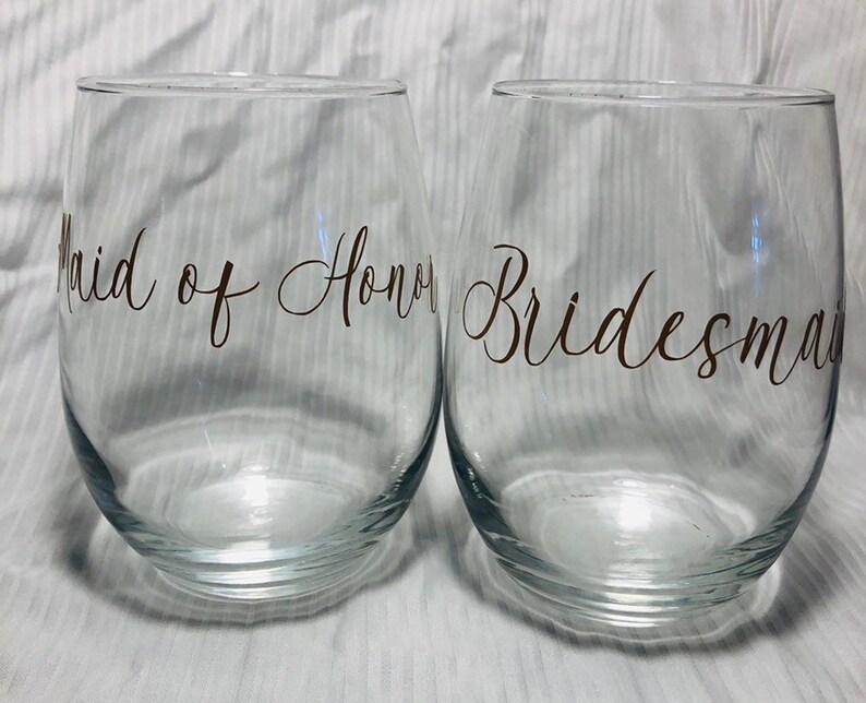 Custom Decal Name Stickers for Bridesmaid Glasses Etsy