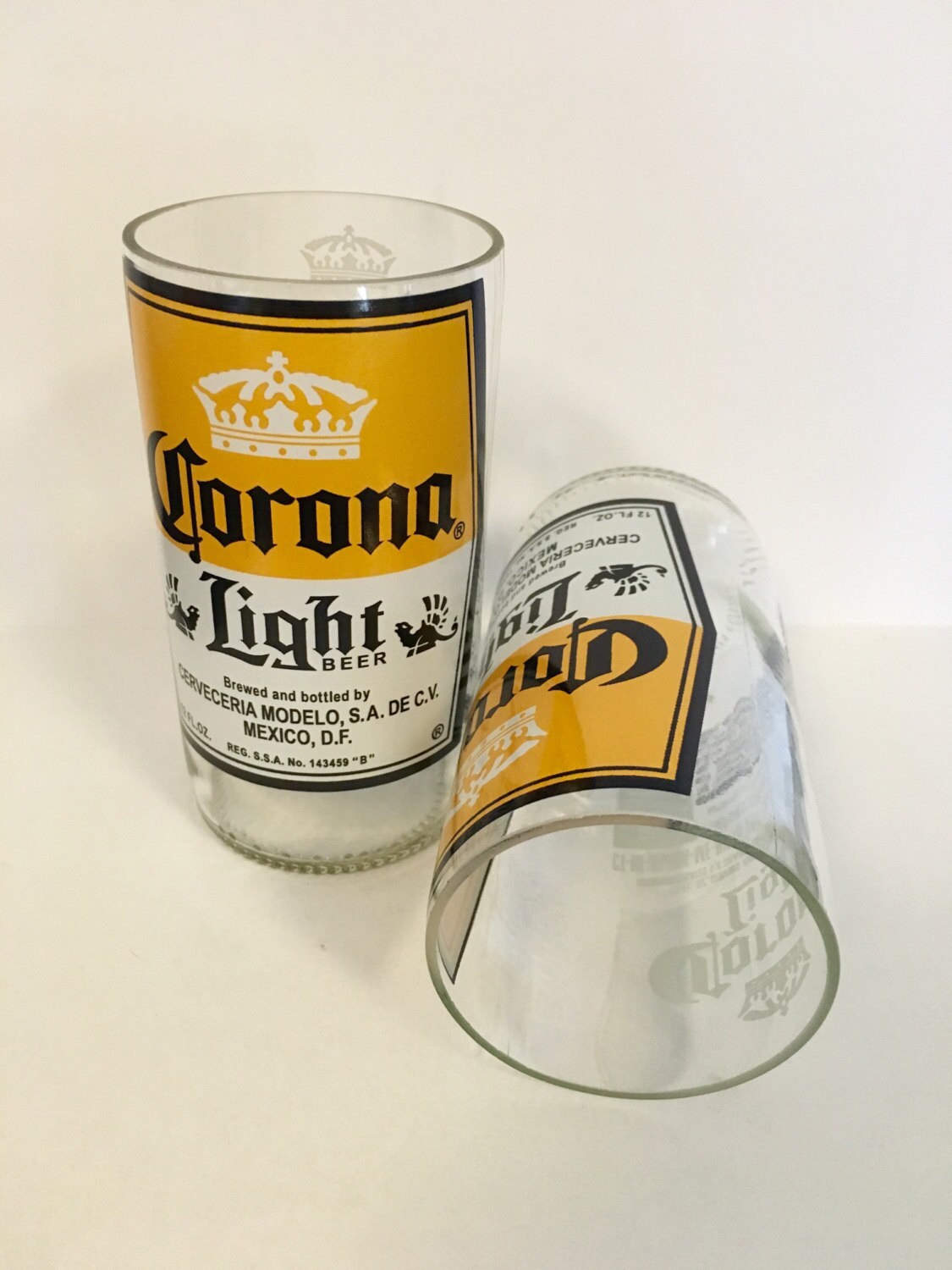Corona Light Beer Bottle Drinking Glasses