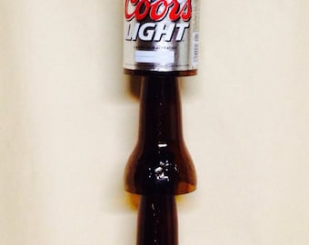 Campanilla de viento de cristal con forma de botella de cerveza Coors Light