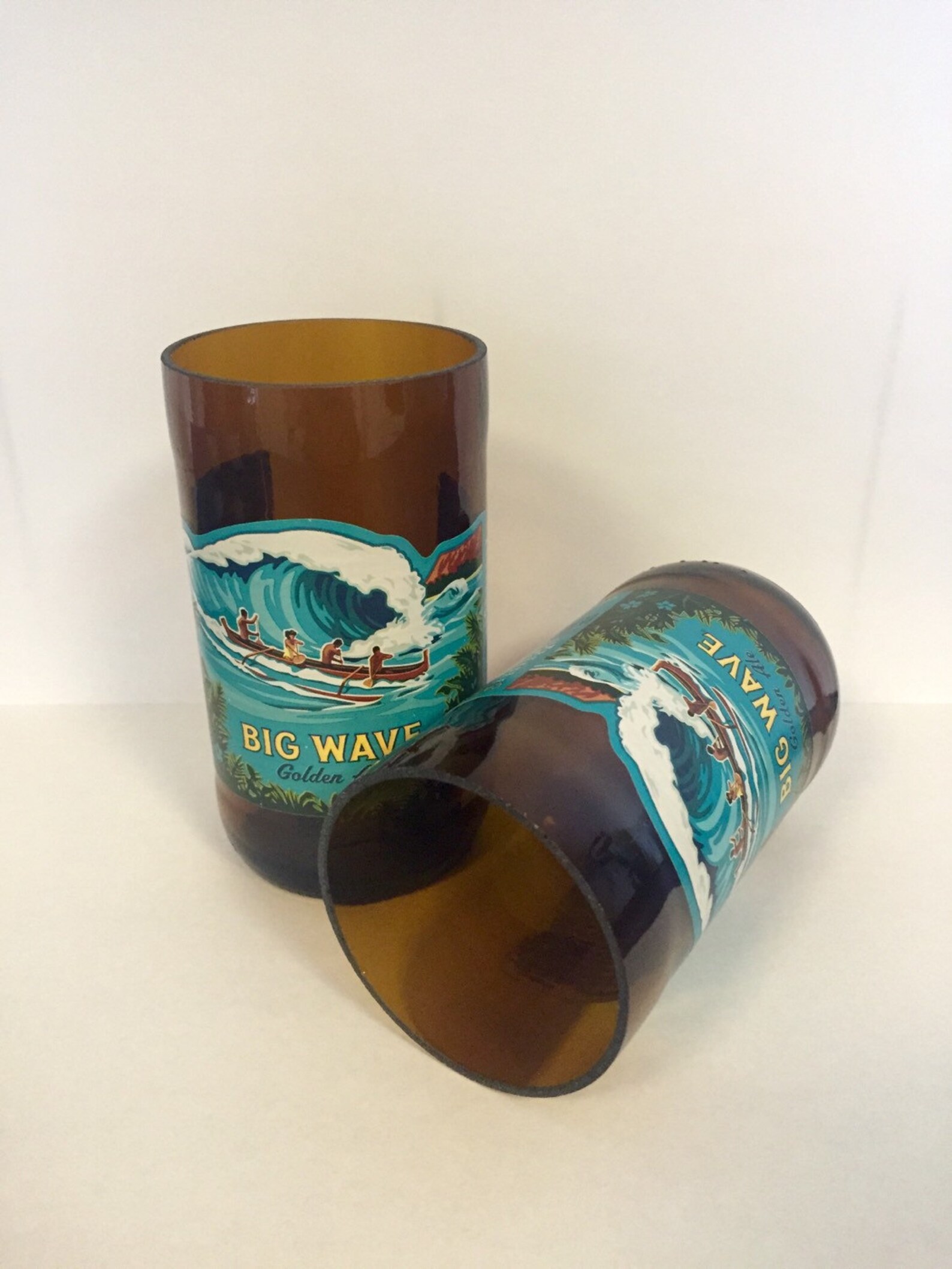 Kona Beer Bottle Tumbler Drinking Glasses. Big Wave. Hawaiian Etsy