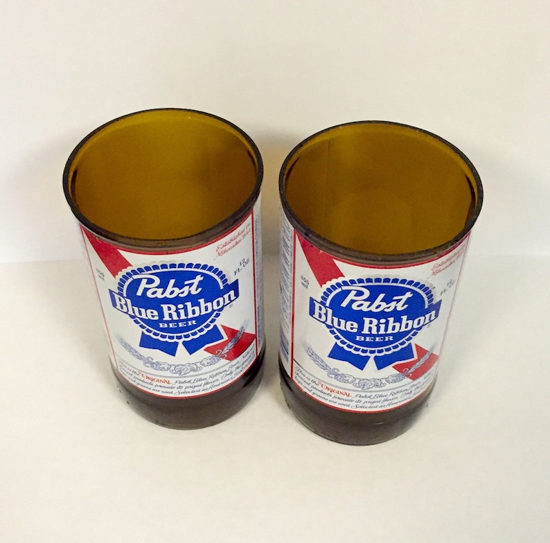 Pabst Blue Ribbon Beer Bottle Tumbler Drinking Glasses. Man Etsy