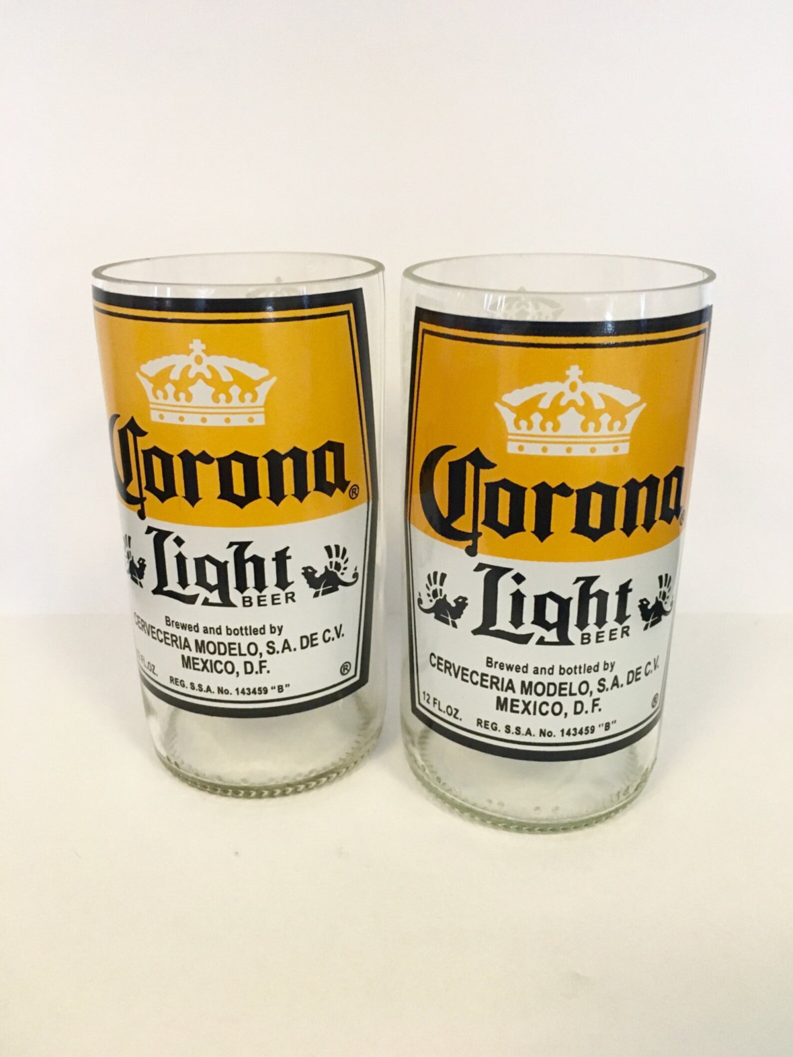 Corona Light Beer Bottle Drinking Glasses Etsy