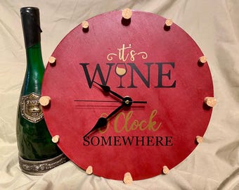Relógio de Vinho Merlot com Números em Formato de Rolha, Presente para Amantes de Vinho