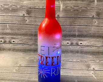 Luminária de garrafa de vinho para o 4 de julho: decoração para o Dia da Independência