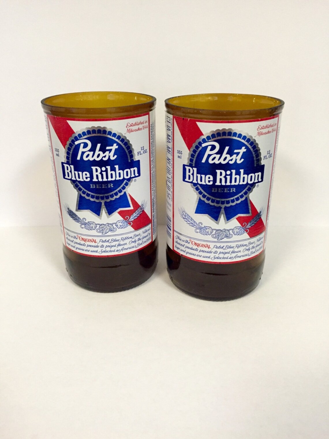 Pabst Blue Ribbon Beer Bottle Tumbler Drinking Glasses. Man Etsy