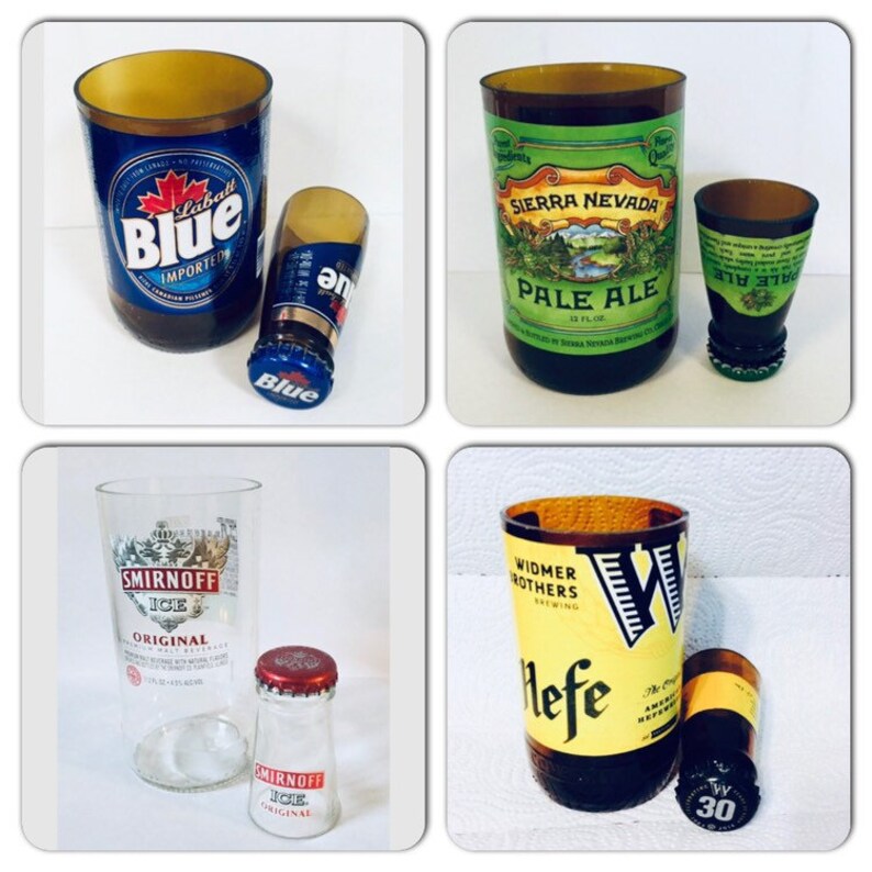 Shot Glass Tumbler Set Made With Repurposed Beer Bottles Etsy