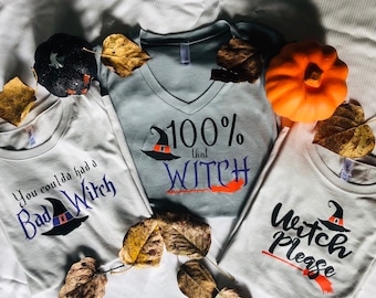 Camisas de bruxa de Halloween. Camisetas de bruxa para o Halloween. Camiseta de Halloween.