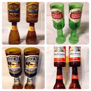Couples Gift, Custom Wine Glasses, Beer Bottle Wine Glasses