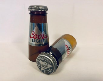 Beer Bottle Shot Glasses, Coors Light, Boyfriend Gift, Man Cave Decor