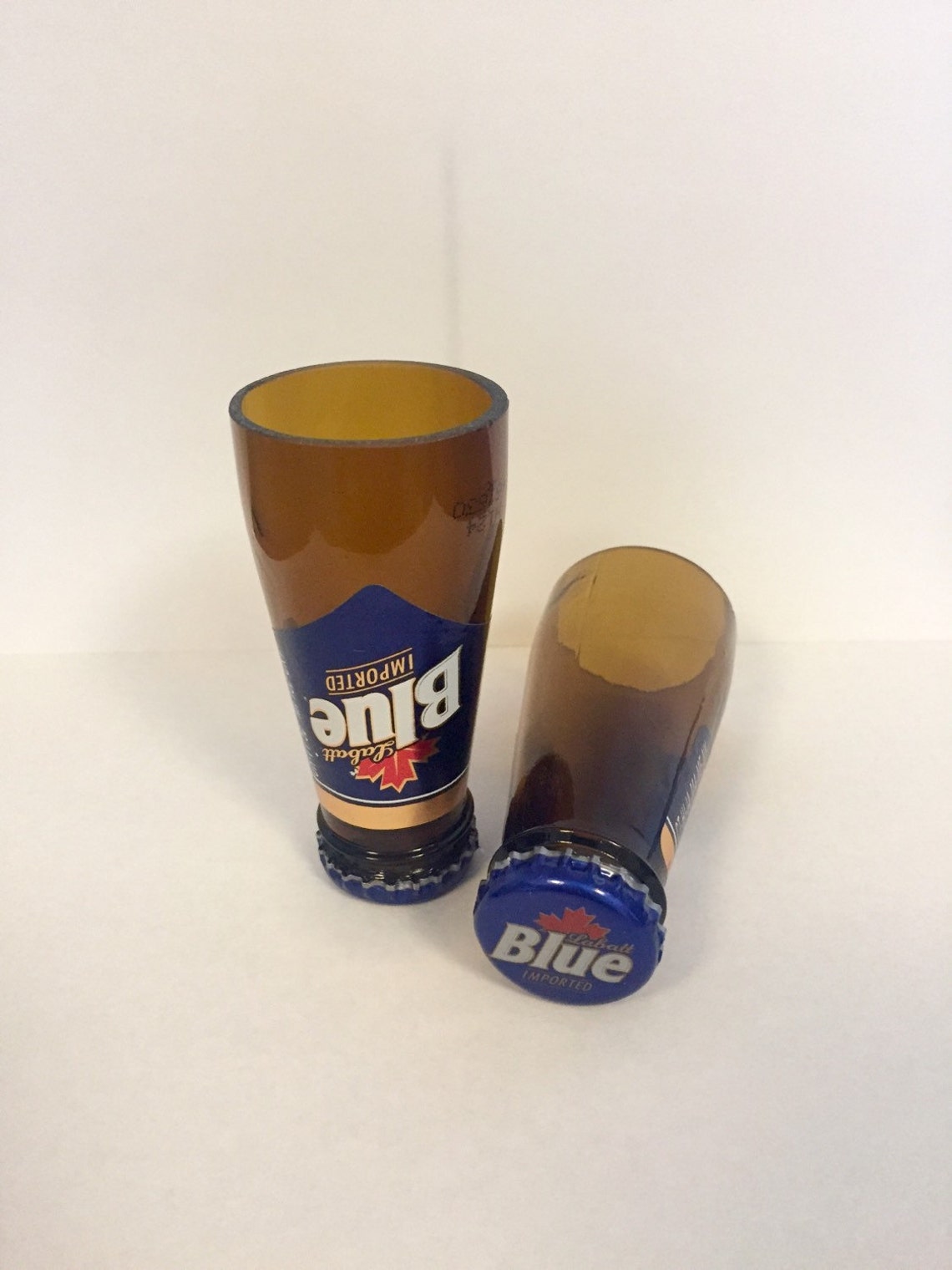 Beer Bottle Shot Glasses Labatt Blue Etsy