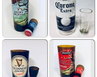 Beer Bottle Shot Glass Tumbler Set, Beer Gift, Gifts for Men, Fathers Day Gift, Boyfriend Gift, Groomsmen Gift