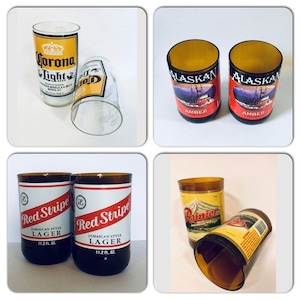 Beer Glasses, Recycled Bottles, Birthday Gifts, For Men