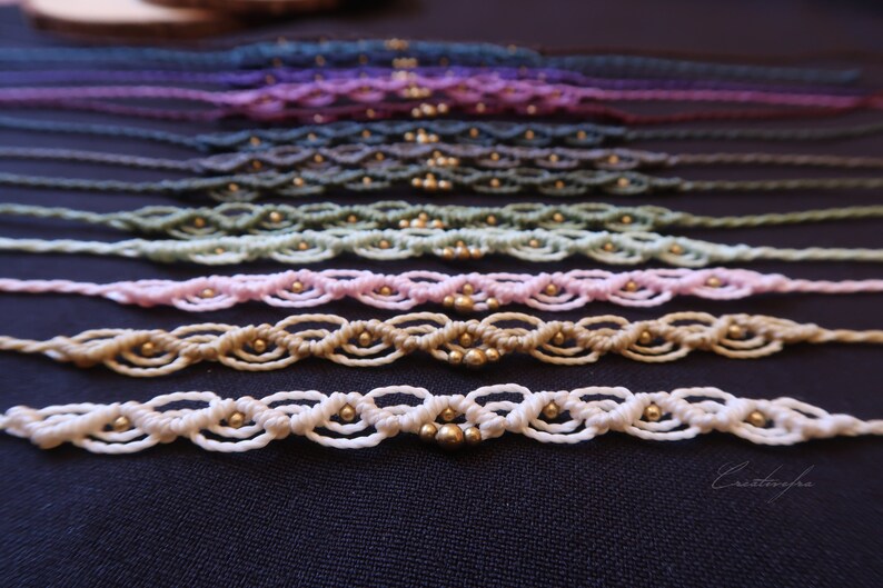 Women Men children Kids Surf Hippie little cute gipsy macrame Creativefra Boho macrame Ankletbracelet braid colors brass bronce beads