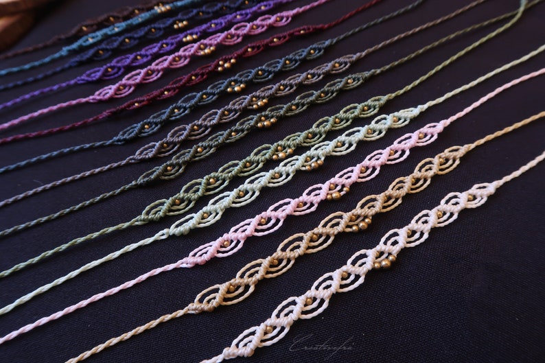 Women Men children Kids Surf Hippie little cute gipsy macrame Creativefra Boho macrame Ankletbracelet braid colors brass bronce beads