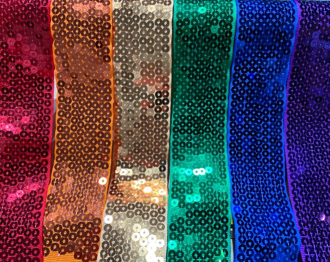 Sequin Ribbon Trim 1.5 X 1 Yard Etsy
