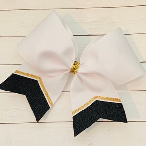 Practice Cheer Bow - Black and Gold Chevron (YOU CHOOSE COLORS)