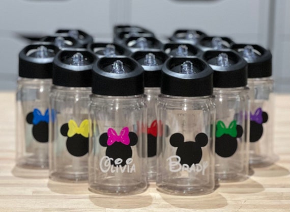 Mickey Printed Sipper Bottle With Straw For Kids, Glass Tumbler