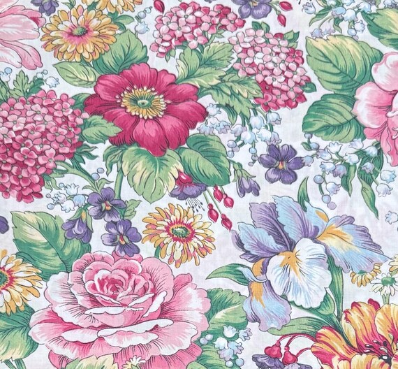 Vintage Stoff Baumwollstoff Quilting Stoff Blumenstoff