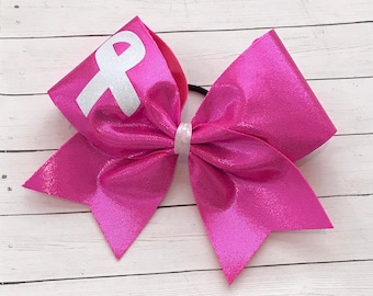 Cheer Bow - Breast Cancer Awareness Hot Pink