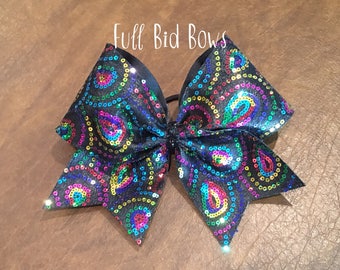 Cheer Bow - Rainbow Sequin