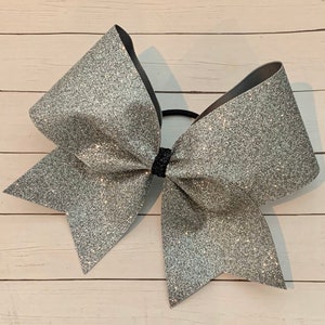 Cheer Bow Silver Glitter image 2