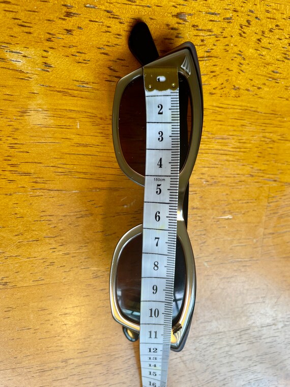 NOS unused 50s 60s brown cat eye sunglasses - image 7