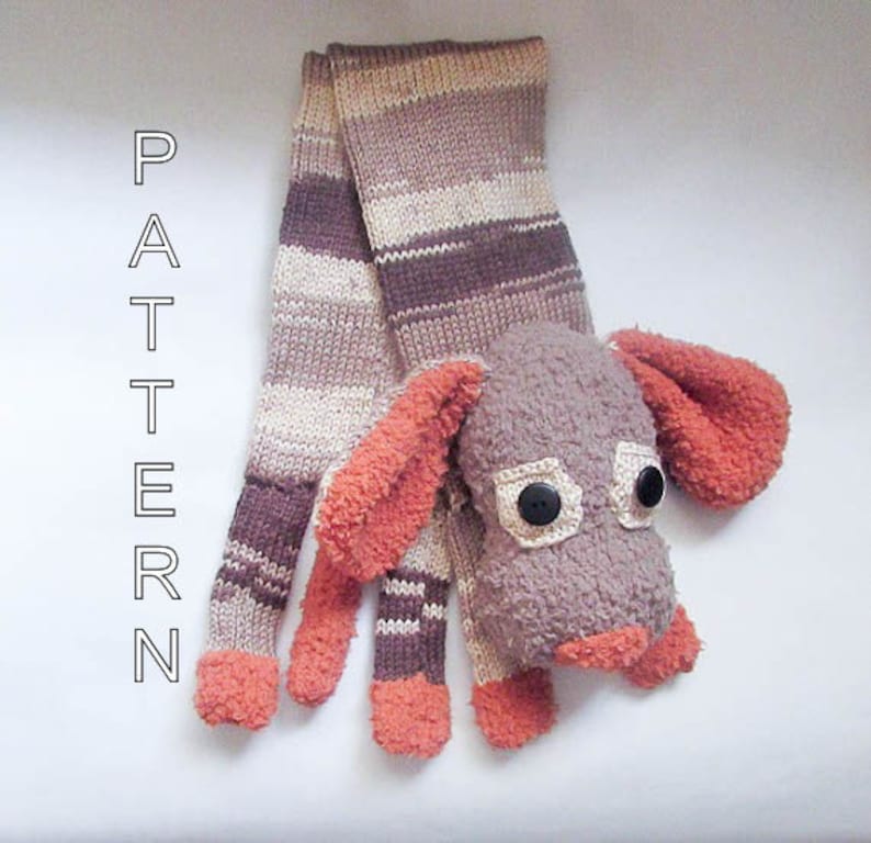 Knitting Pattern Dog Animal Scarf Dog Scarf Novelty Scarf Etsy UK