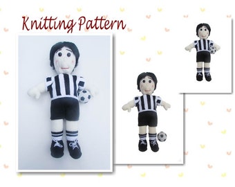 Knitting Pattern Football Soccer Doll Football Doll Soccer Doll Boys Doll Girls Doll Childs Doll knit footballer doll plushie doll