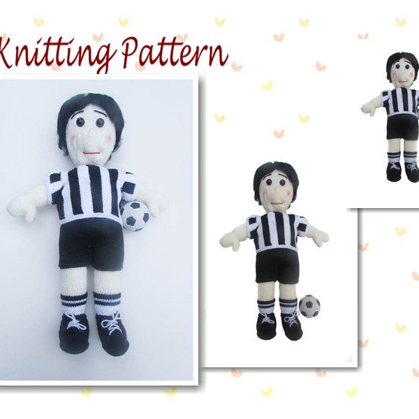 Knitting Pattern Football Soccer Doll Football Doll Soccer Doll Boys Doll Girls Doll Childs Doll knit footballer doll plushie doll