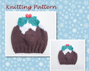 Knitting Pattern Christmas Pudding Hat Baby Beanie Hat Christmas Hat Character Hat Beanie Baby Novelty Hat
