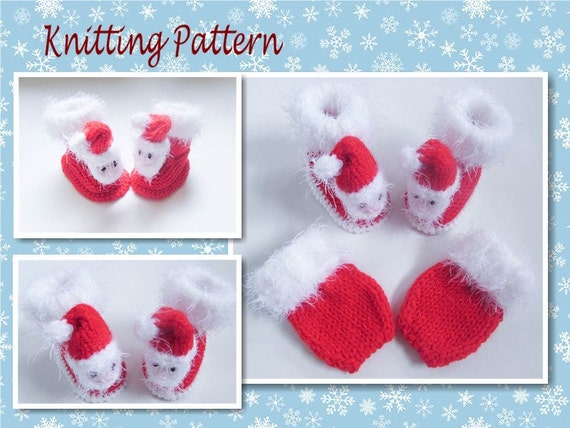 PRINTED INSTRUCTIONS LADIES SANTA HEAD CHRISTMAS SLIPPERS KNITTING PATTERN