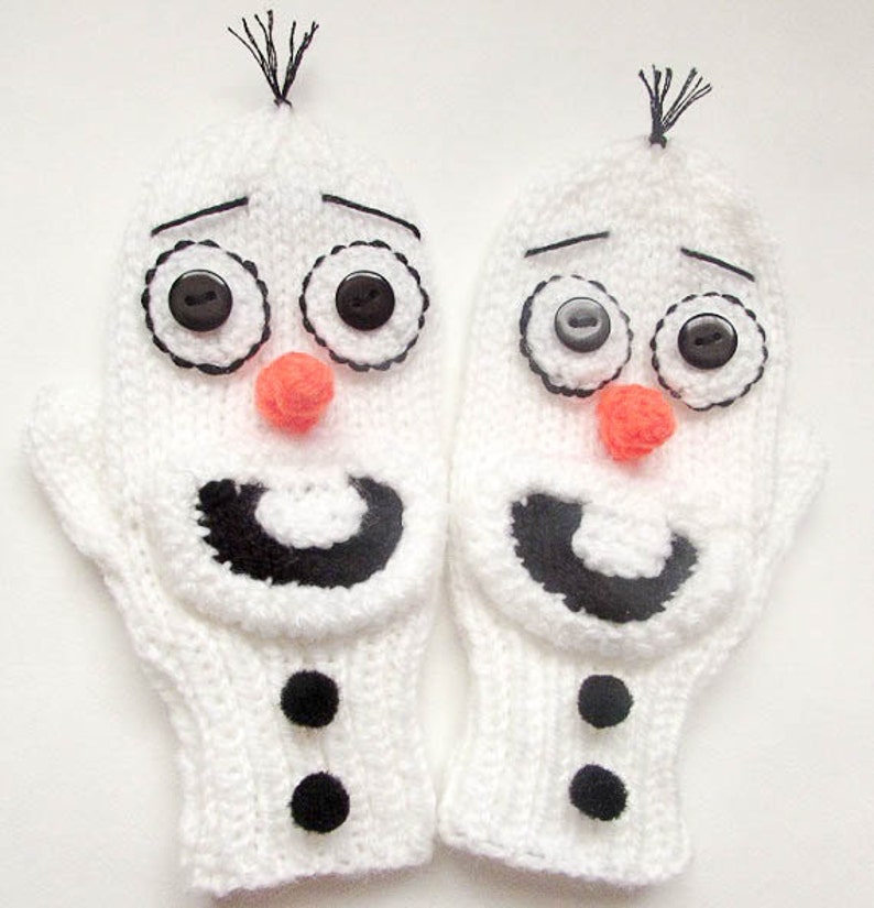 Knitting Pattern Olaf Frozen Snowman Hat Mittens and Scarf Etsy UK