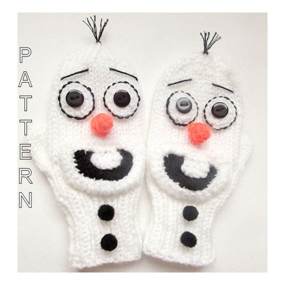 Knitting Pattern Olaf Mittens Frozen Mittens Snowman Mittens Etsy