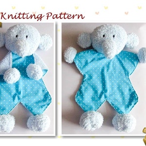 Knitting Pattern, Elephant, Animal Comfort Lovey, Security Blanket, Lovie, Blankie, Digital Download, Comforter, Softie, Baby Gift, Baby Toy