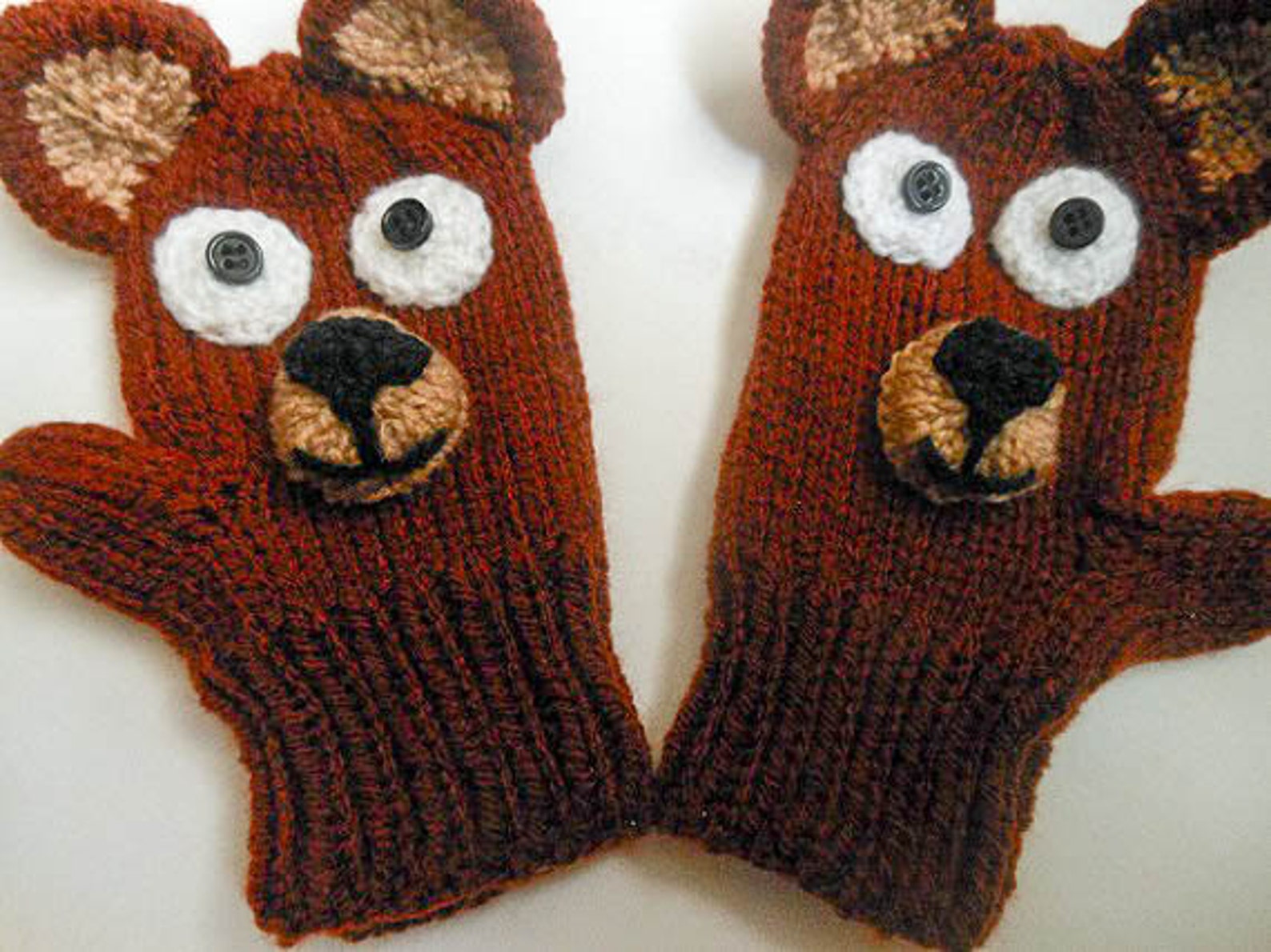 Knitting Pattern Teddy Bear Mittens Animal Mittens Character Etsy