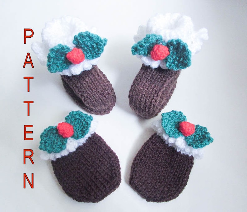 Knitting Pattern Christmas Pudding Baby Booties Mittens Knitting Pattern Christmas Pudding Baby Booties Mittens