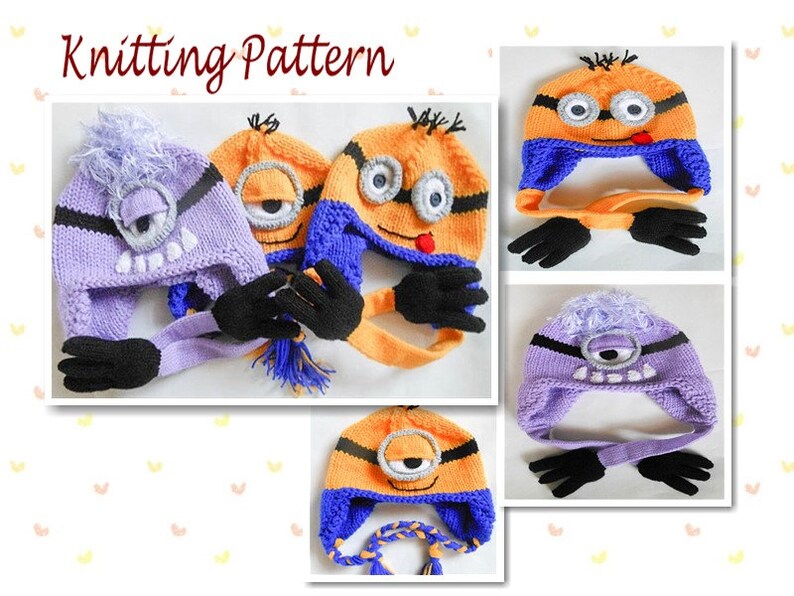 Knitting Pattern Minion Hat Pattern Minion Hat Animal Hat Etsy