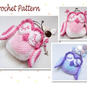 Crochet Pattern Owl Animal Coin Purse crochet novelty purse cute purse amigurumi coin purse purse pattern girls purse