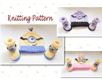 Knitting Pattern Science Character Hat Baby Booties Hat Booties Beanie Knit Hat Pattern Knit Booties Pattern Character Hat Novelty Hat