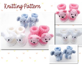 Knitting Pattern Animal Baby Booties Baby Shoes Baby Booties Novelty Booties Baby Gift Bootee