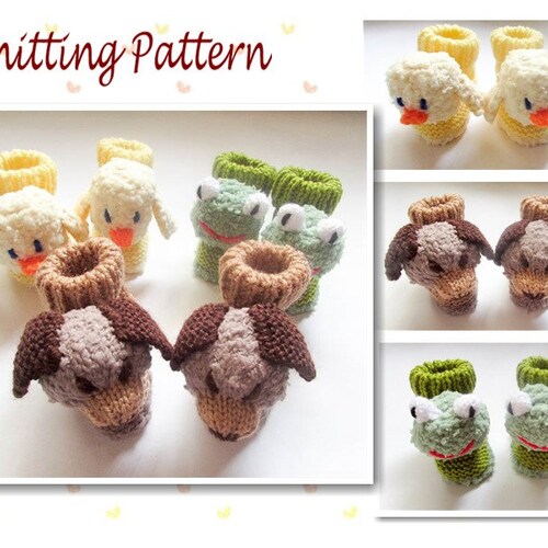 Teddy Bear Baby Booties Knitting Pattern Etsy