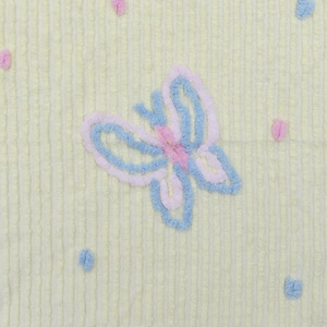 Chenille Fabric Craft Square ~ Butterfly ~ Yellow Stripe Chenille