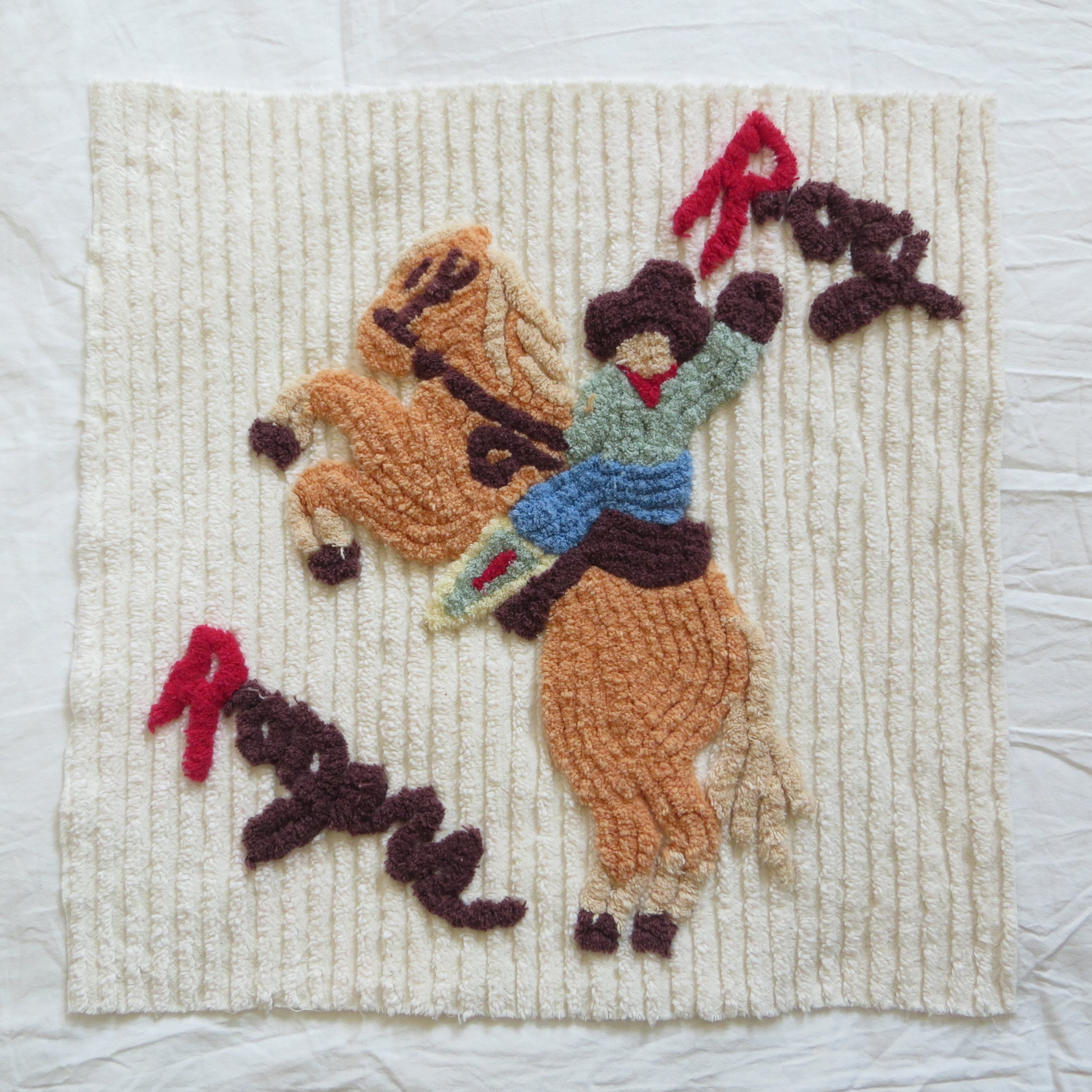 Chenille Fabricroy Rogers Cowboypillow Front - Etsy