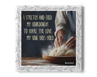 Sourdough Baker Quote Ceramic Coaster | Baking Dough Hands, Kitchen Counter Cork Back