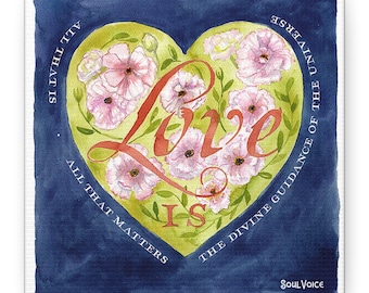 Love Is Floral Heart Canvas