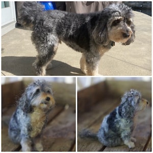 Custom Needle Felted Pet Replica, Dog portrait, Pet loss gift, Felted Dog Sculpture