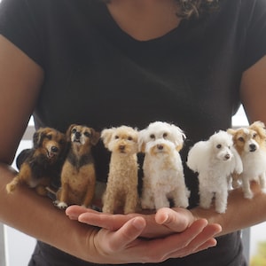 Custom needle felted replica pet replica needle felted dog pet portrait pet memorial wool sculpture