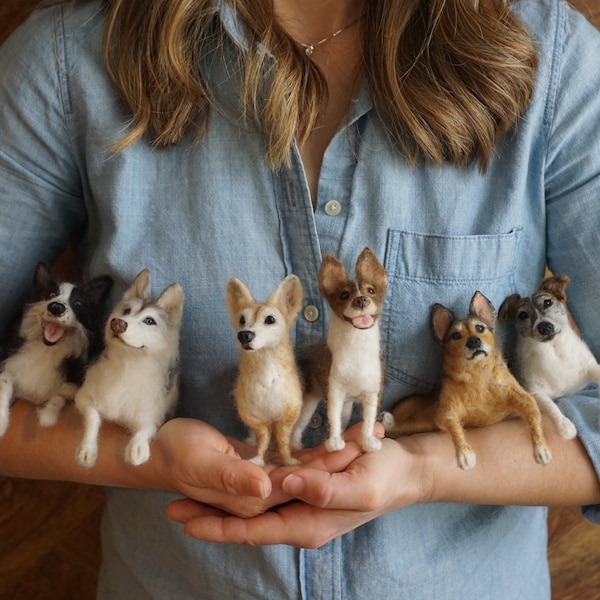 Custom Needle Felted Dog Replica from Photo – Pet Memorial Gift