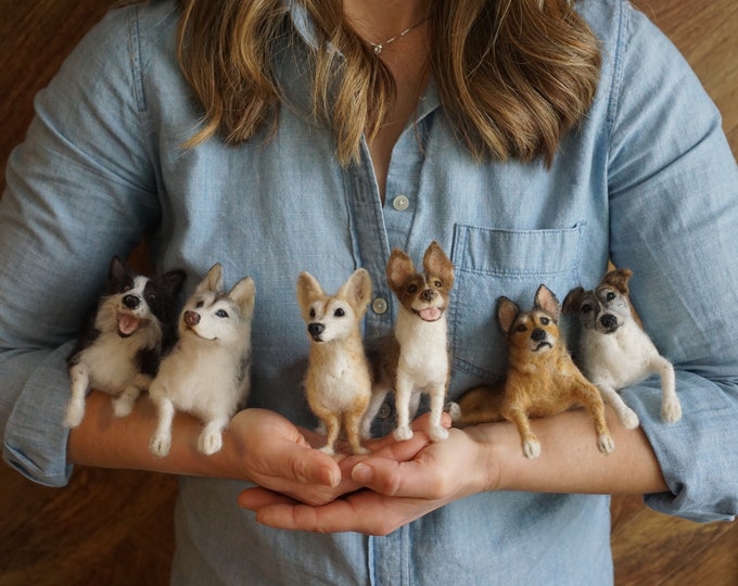 Custom Needle Felted Dog Replica from Photo – Pet Memorial Gift