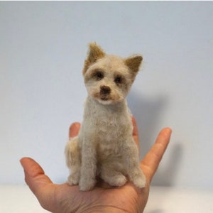 Custom needle felted pet replica - pet portrait - wool sculpture - miniature - needle felted dog replica - pet memorial